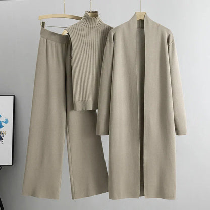 Women’s Three-Piece Cardigan And Pants Set