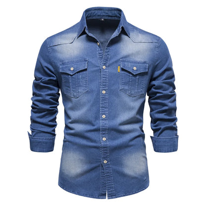 Men’s Denim Button-Up Shirt