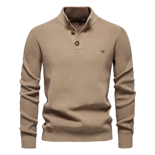 Stylish Men's Sweater with Button Design