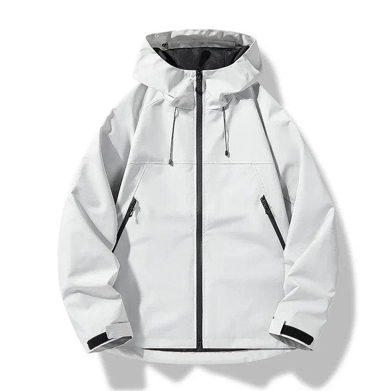 Chaqueta impermeable cortavientos con capucha para hombre