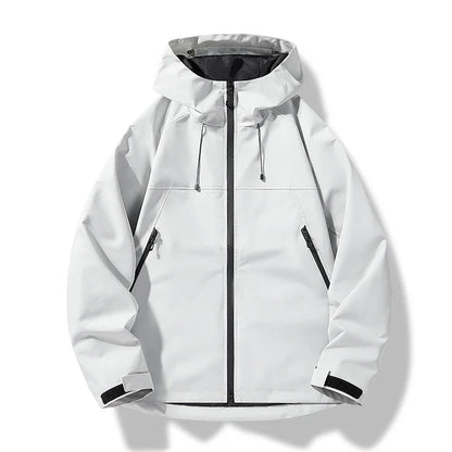 Chaqueta impermeable cortavientos con capucha para hombre
