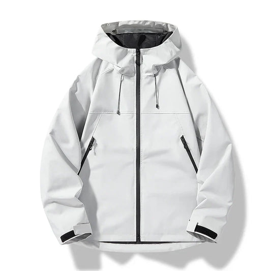 Chaqueta impermeable cortavientos con capucha para hombre