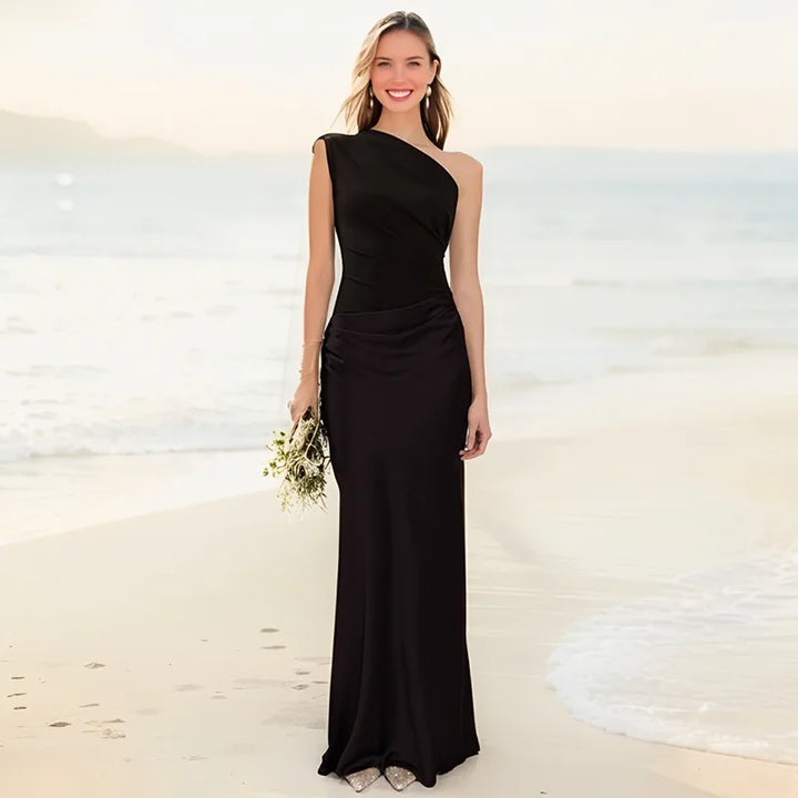 Maxivestido con Falda de Satén