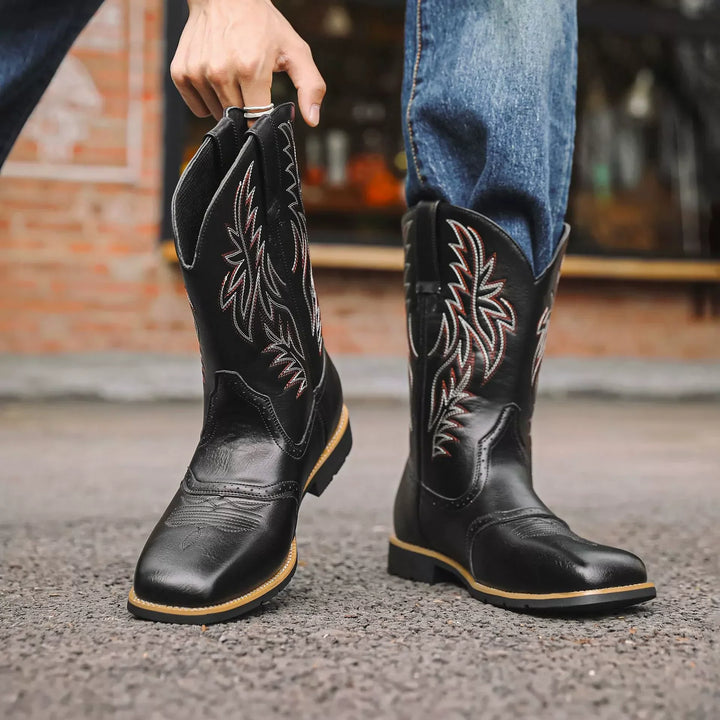 Western Style Leather Cowboy Boots for Men