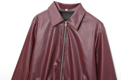Women's Faux Leather Bomber Jacket