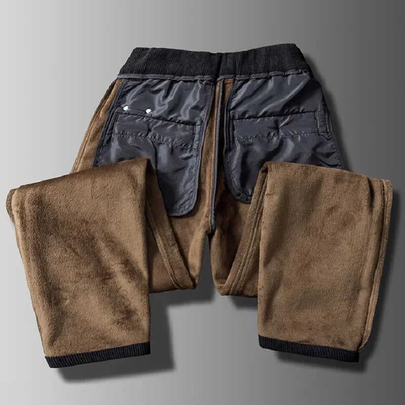Pantalones cálidos de hombre con forro polar para invierno