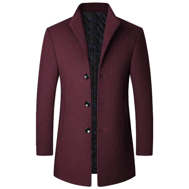 Gabardina larga sofisticada para hombre con botones