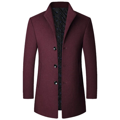 Gabardina larga sofisticada para hombre con botones