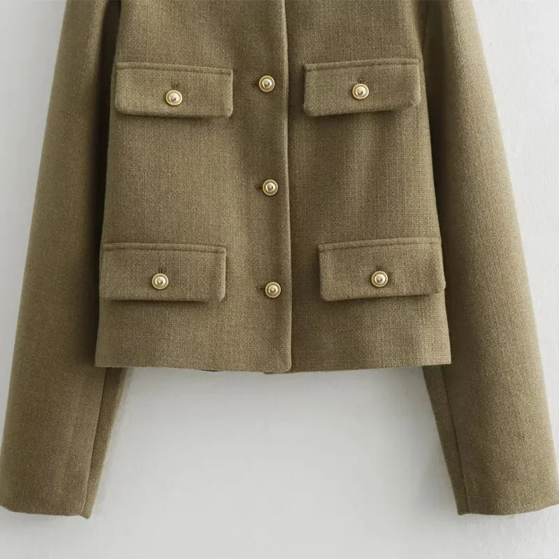 Chaqueta blazer corta para mujer