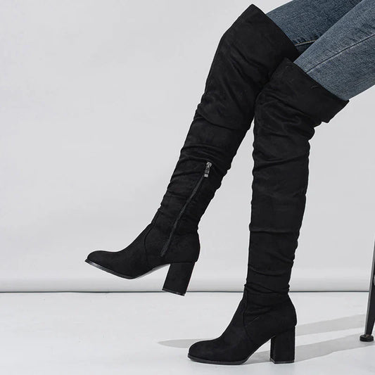Stylish Over-the-Knee Women's Heeled Boots