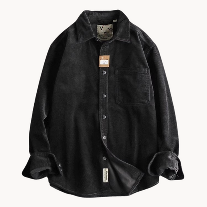 Men’s Casual Brown Corduroy Long Sleeve Shirt