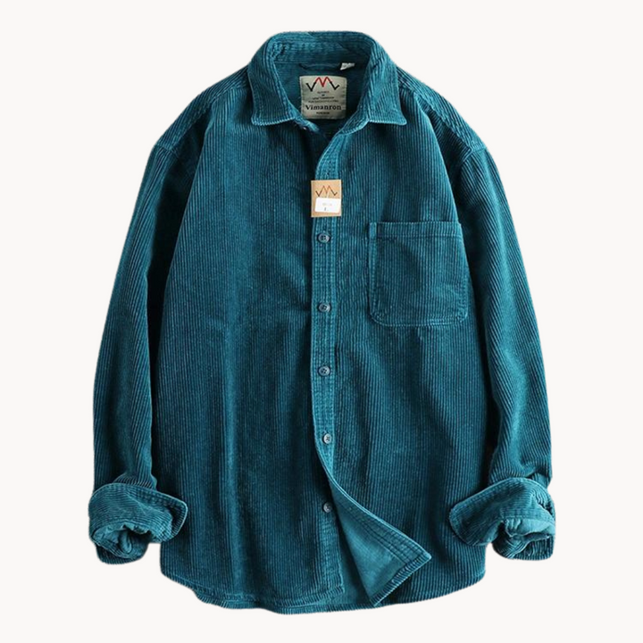 Men’s Casual Brown Corduroy Long Sleeve Shirt