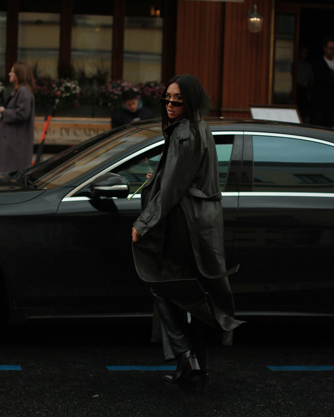 Women’s Winter Long Trench Leather Coat