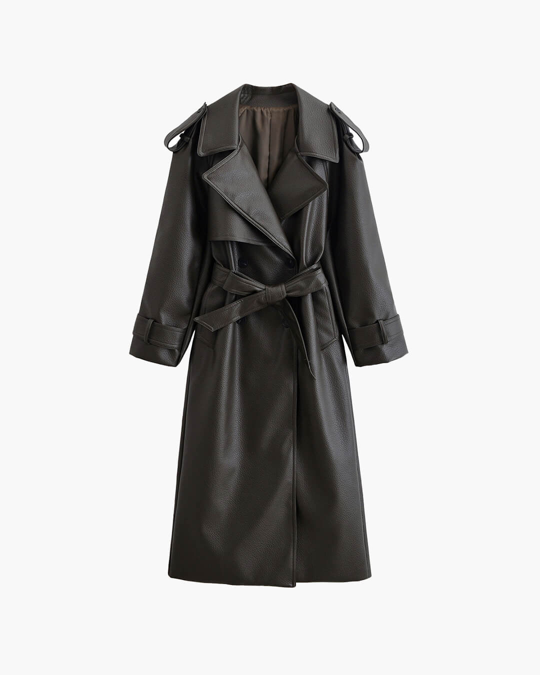 Women’s Winter Long Trench Leather Coat
