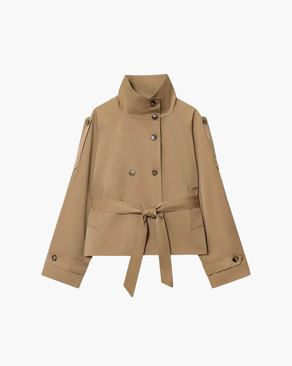 Women’s Winter Belted Cropped Trench Coat
