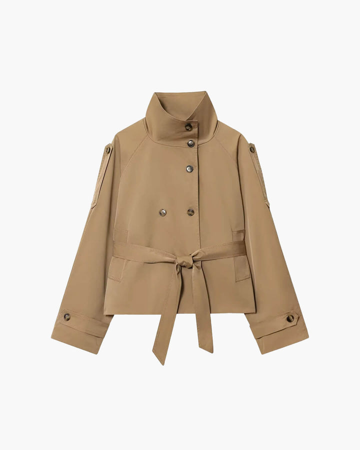 Women’s Winter Belted Cropped Trench Coat