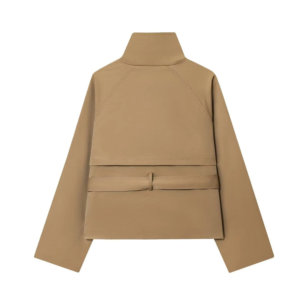 Women’s Winter Belted Cropped Trench Coat