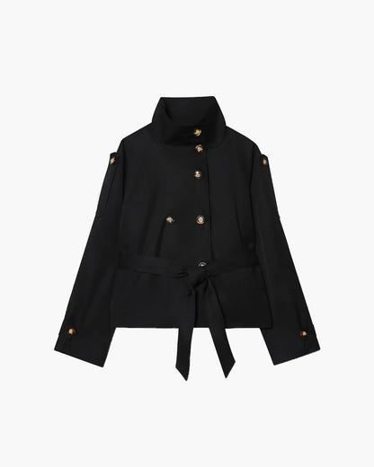 Women’s Winter Belted Cropped Trench Coat