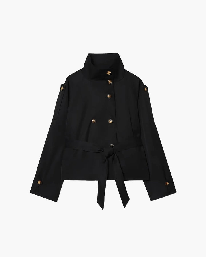 Women’s Winter Belted Cropped Trench Coat