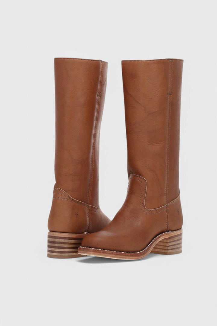 Women’s Leather Knee-High Boots with Heels