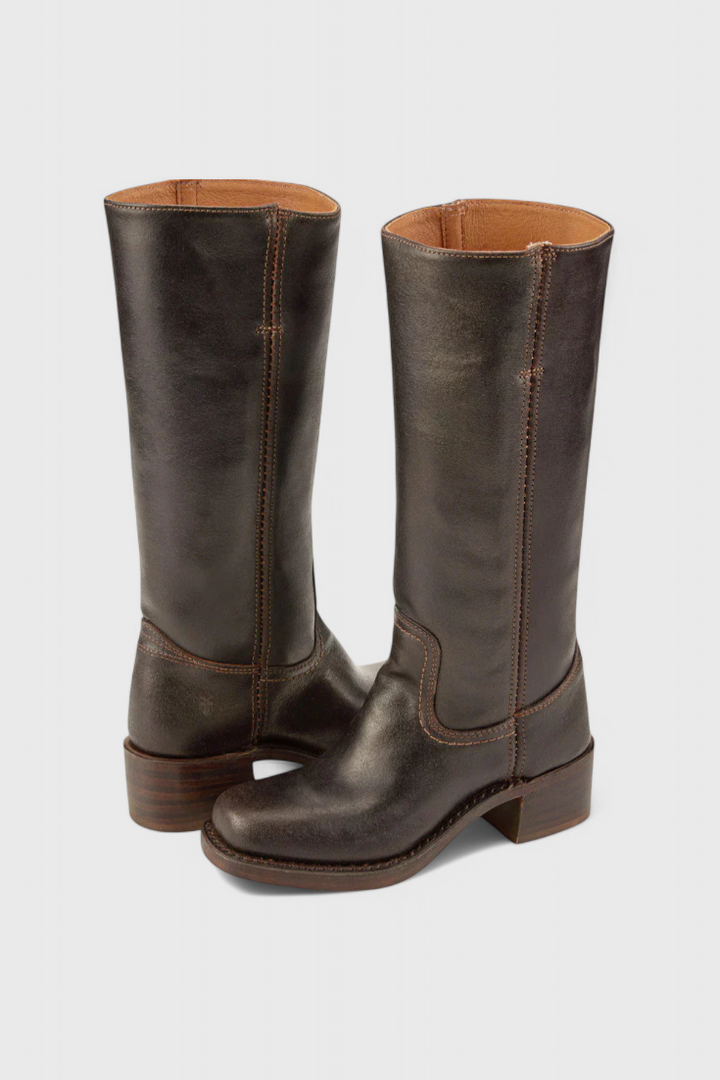 Women’s Leather Knee-High Boots with Heels