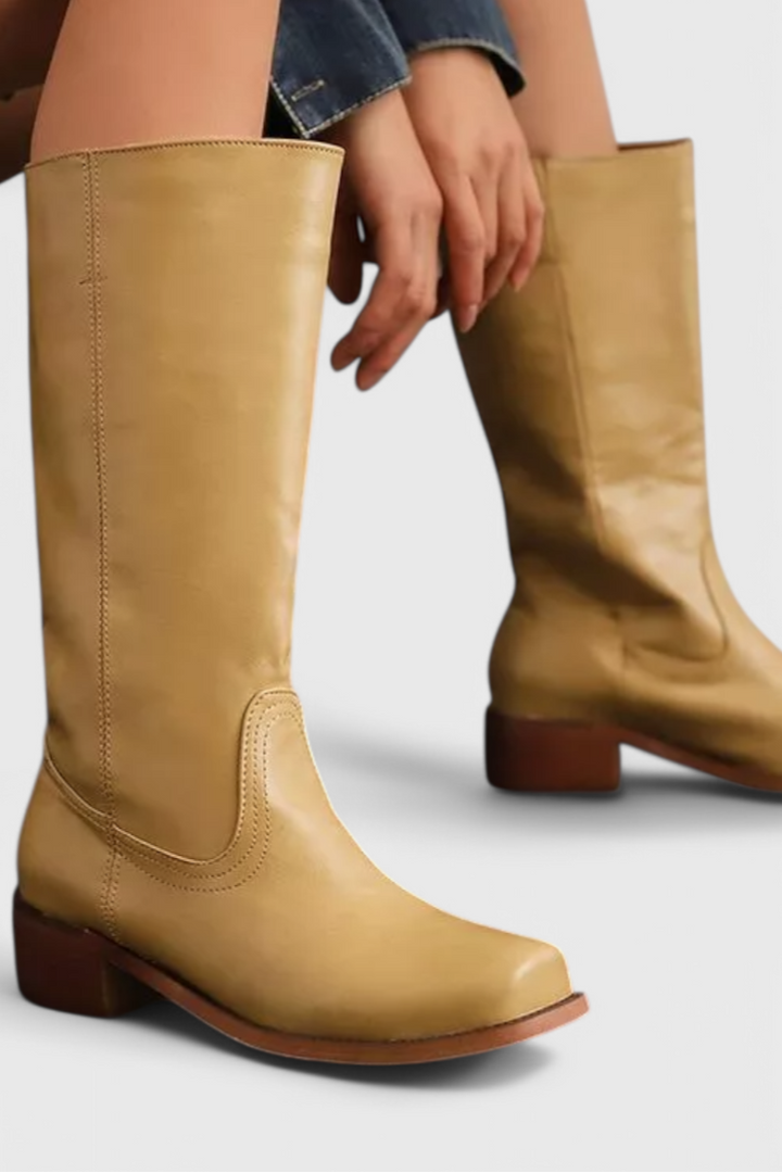 Women’s Leather Knee-High Boots with Heels