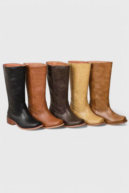 Women’s Leather Knee-High Boots with Heels