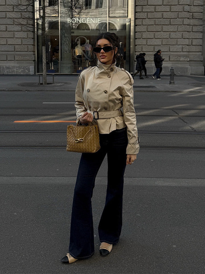 Women’s Winter Belted Double Breasted Trench Jacket