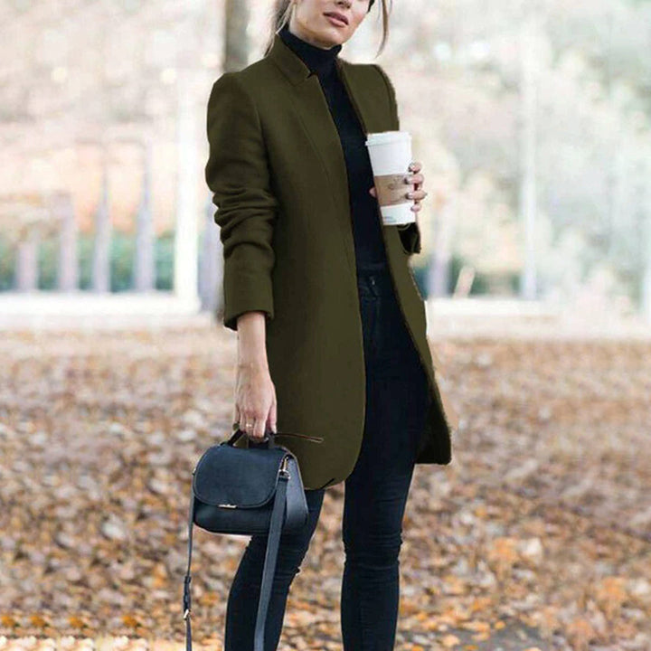 Abrigo clásico de invierno con solapa sastre para mujer