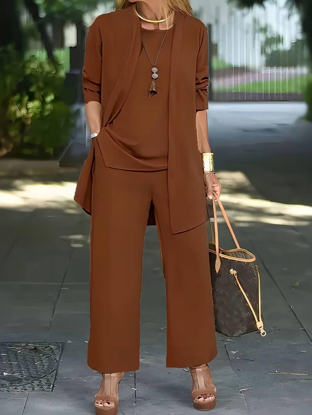 Women Three Piece Relaxed Outfit Set