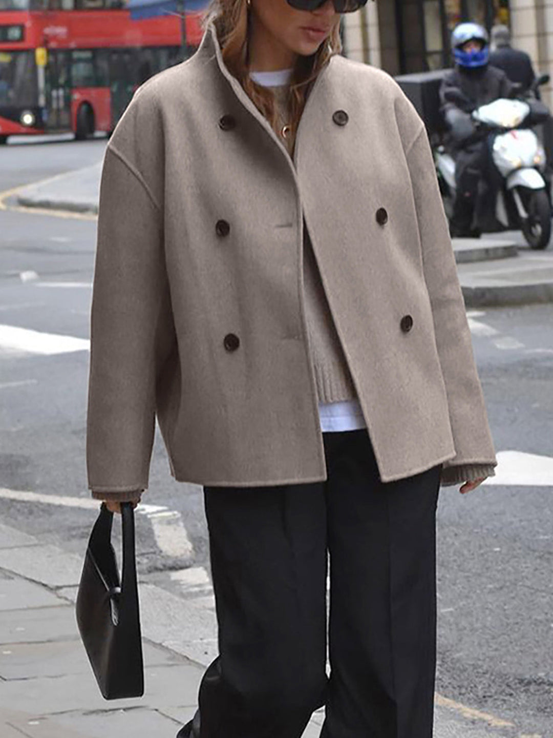 Classic Chic Double-Breasted Coat for Women