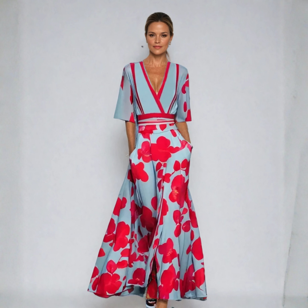 Eliana | Elegant Floral A-Line Dress