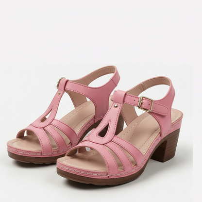 Solara™ – Roman Cutout Block Heel Sandals