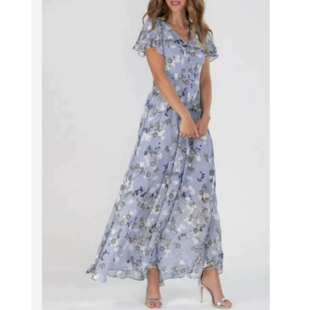 Women’s Short Sleeve Long Floral Dress