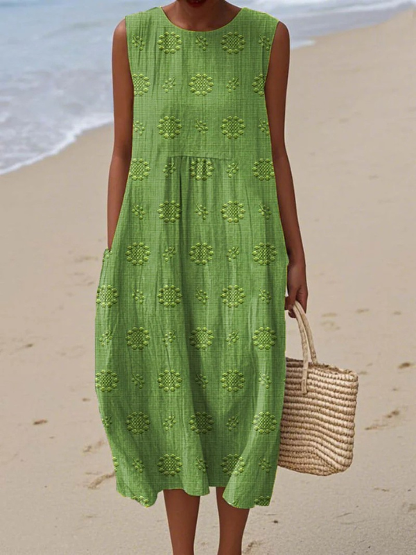 Rose Embroidered Midi Dress