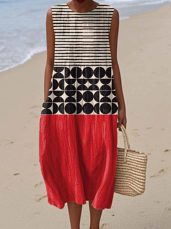 Colorblock Midi Dress