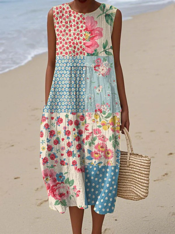Patchwork Midi Dress
