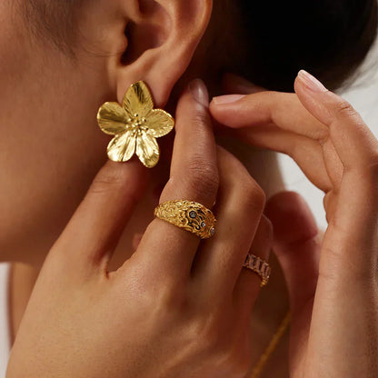 Oversized Floral Earrings