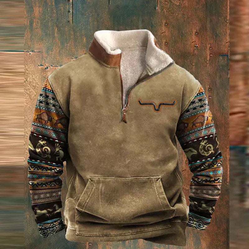 Sudadera cómoda vintage con cremallera