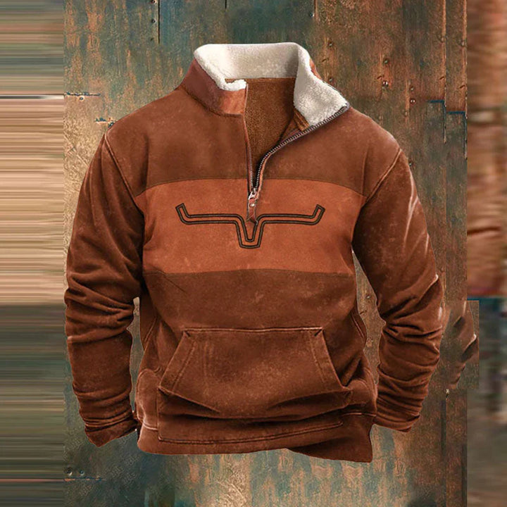 Sudadera cómoda vintage con cremallera