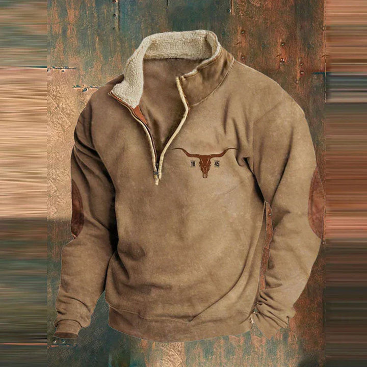 Sudadera cómoda vintage con cremallera