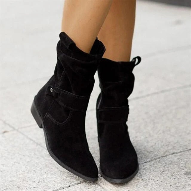 Women’s Winter Suede Slouchy Ankle Boots