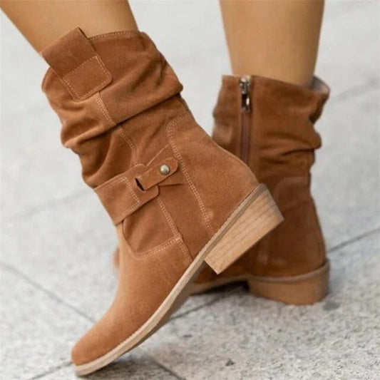 Women’s Winter Suede Slouchy Ankle Boots