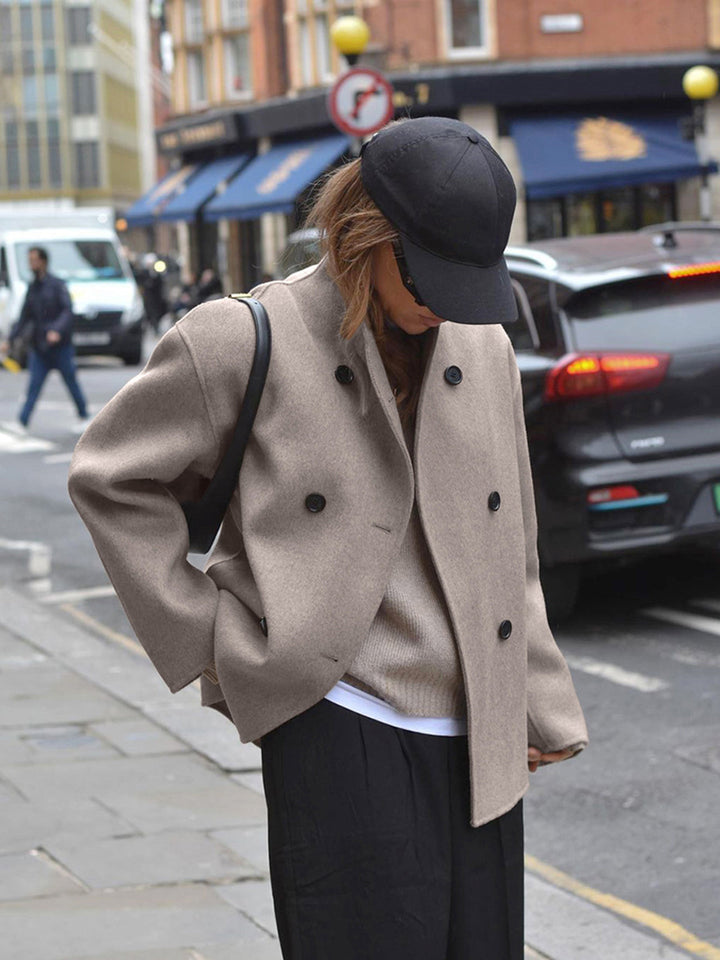 Classic Chic Double-Breasted Coat for Women