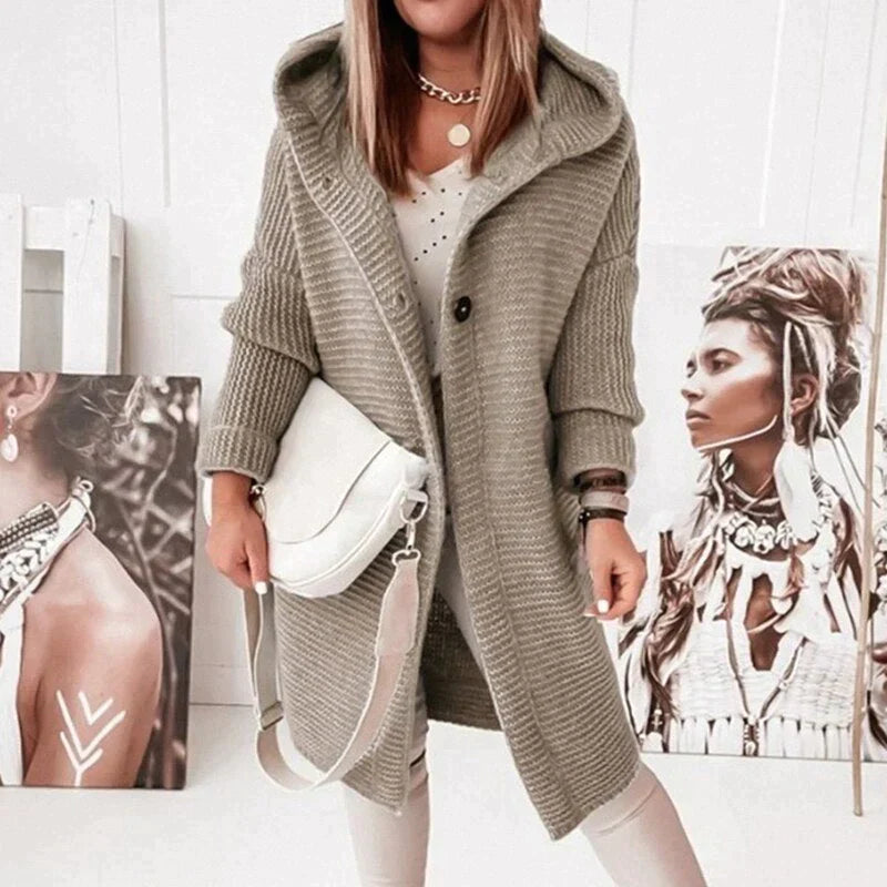 Women’s Cozy Hooded Knit Cardigan Jacket