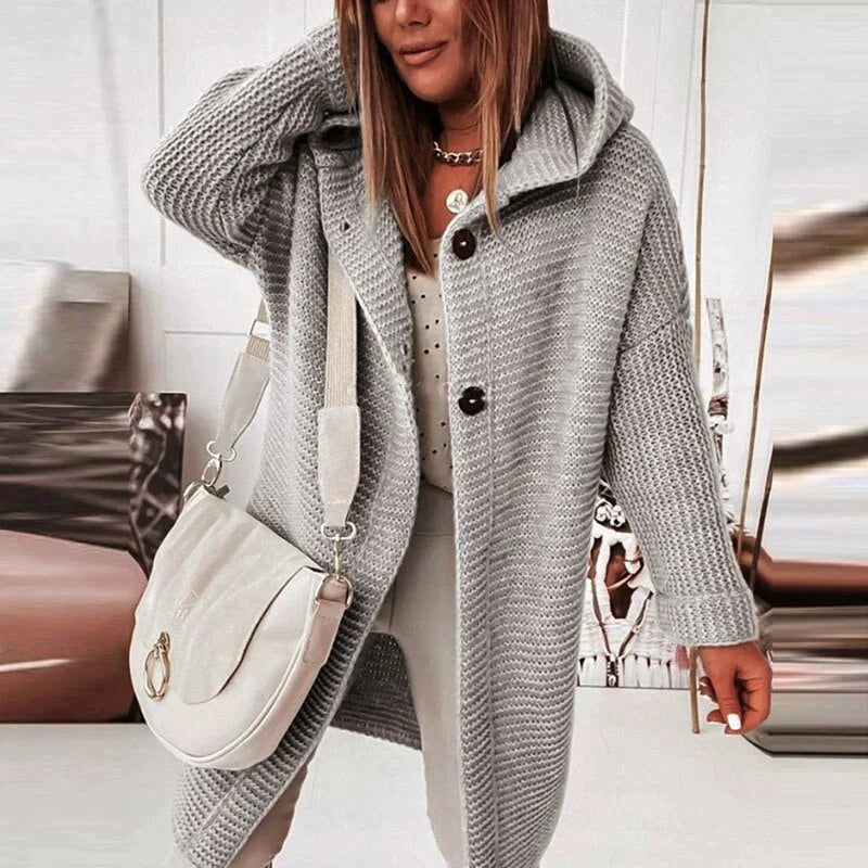 Women’s Cozy Hooded Knit Cardigan Jacket