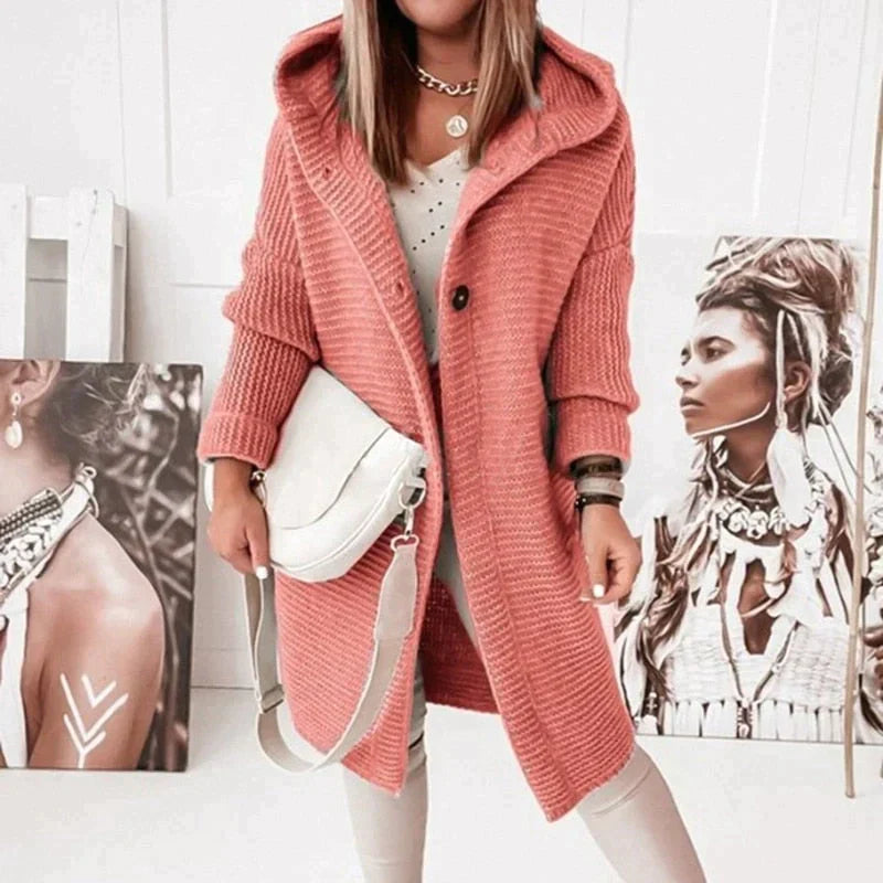 Women’s Cozy Hooded Knit Cardigan Jacket