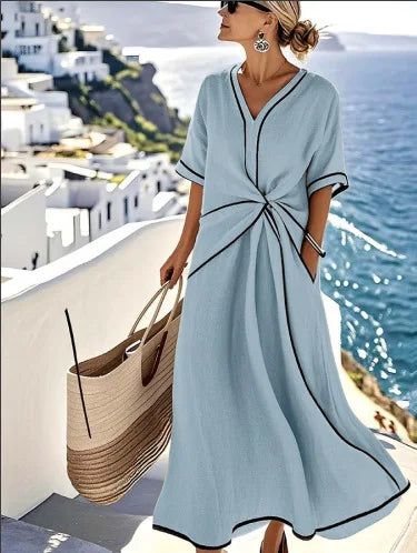 Breezy Striped Summer Midi Dress