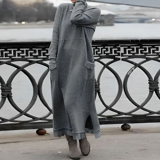 Knitted Maxi Dress – Cozy Long Sleeve Oversized Winter Dress
