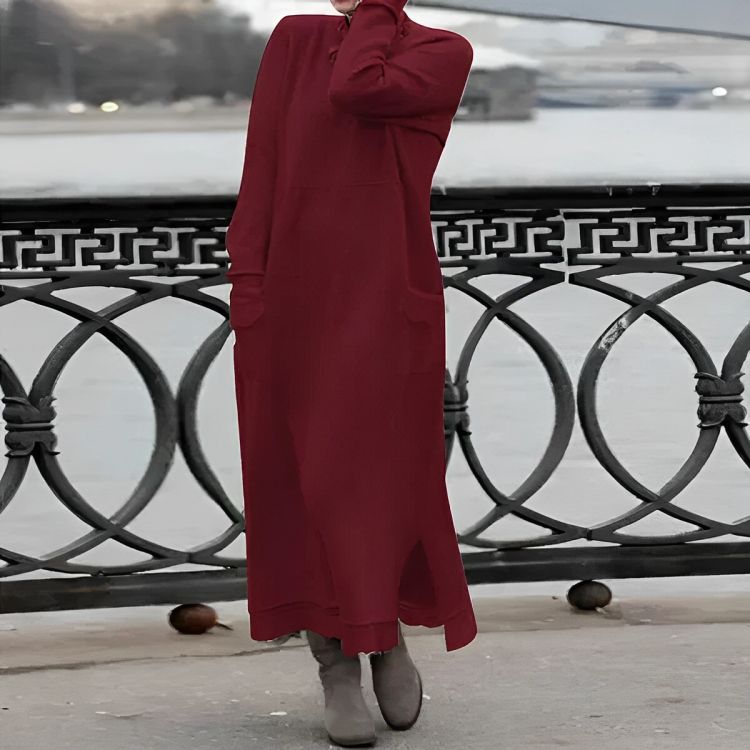 Knitted Maxi Dress – Cozy Long Sleeve Oversized Winter Dress